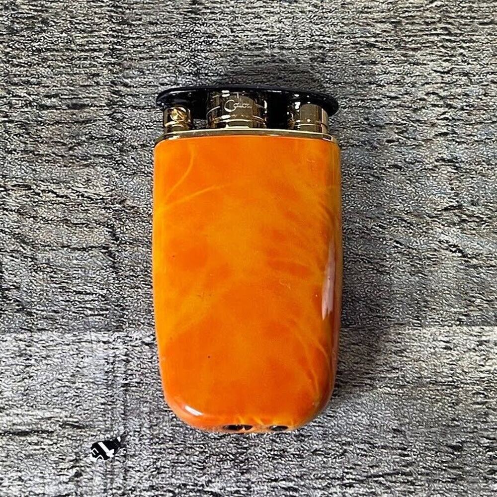 Vintage Colibri Abtract Orange with Gold Trim 635 As Is